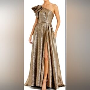 SHEIN Gold One-Shoulder Dress